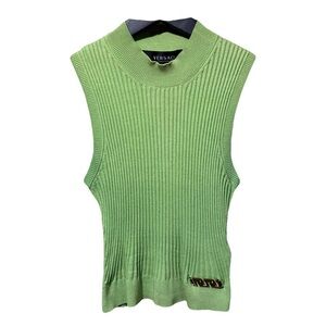 Versace neon green silk vest